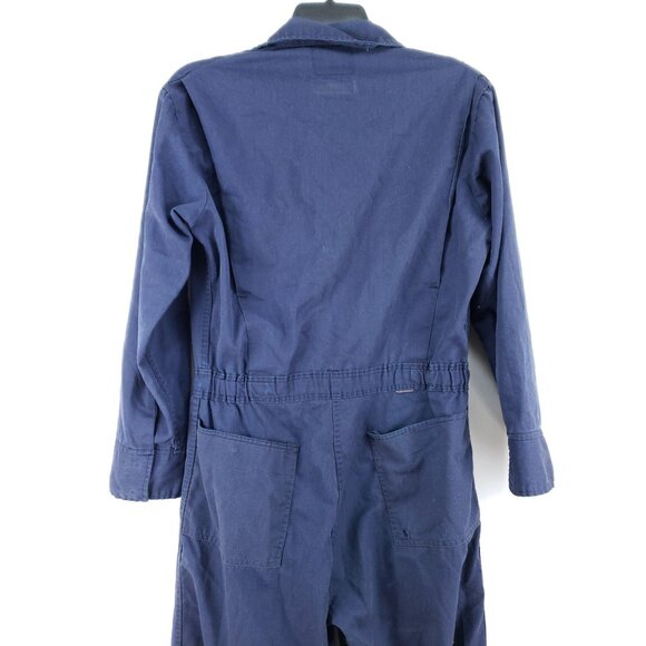 Mens Size 38 Blue Long Sleeve Coveralls Cotton Blend Workwear Durable Zip - Picture 5 of 10